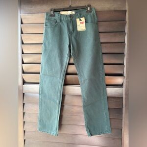Levi 513 Slim Straight Fit Jeans Kids 14 (27x27) Green Ponderosa Pine NWT